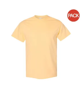 5-pack pale yellow Gildan short sleeve men's t-shirts