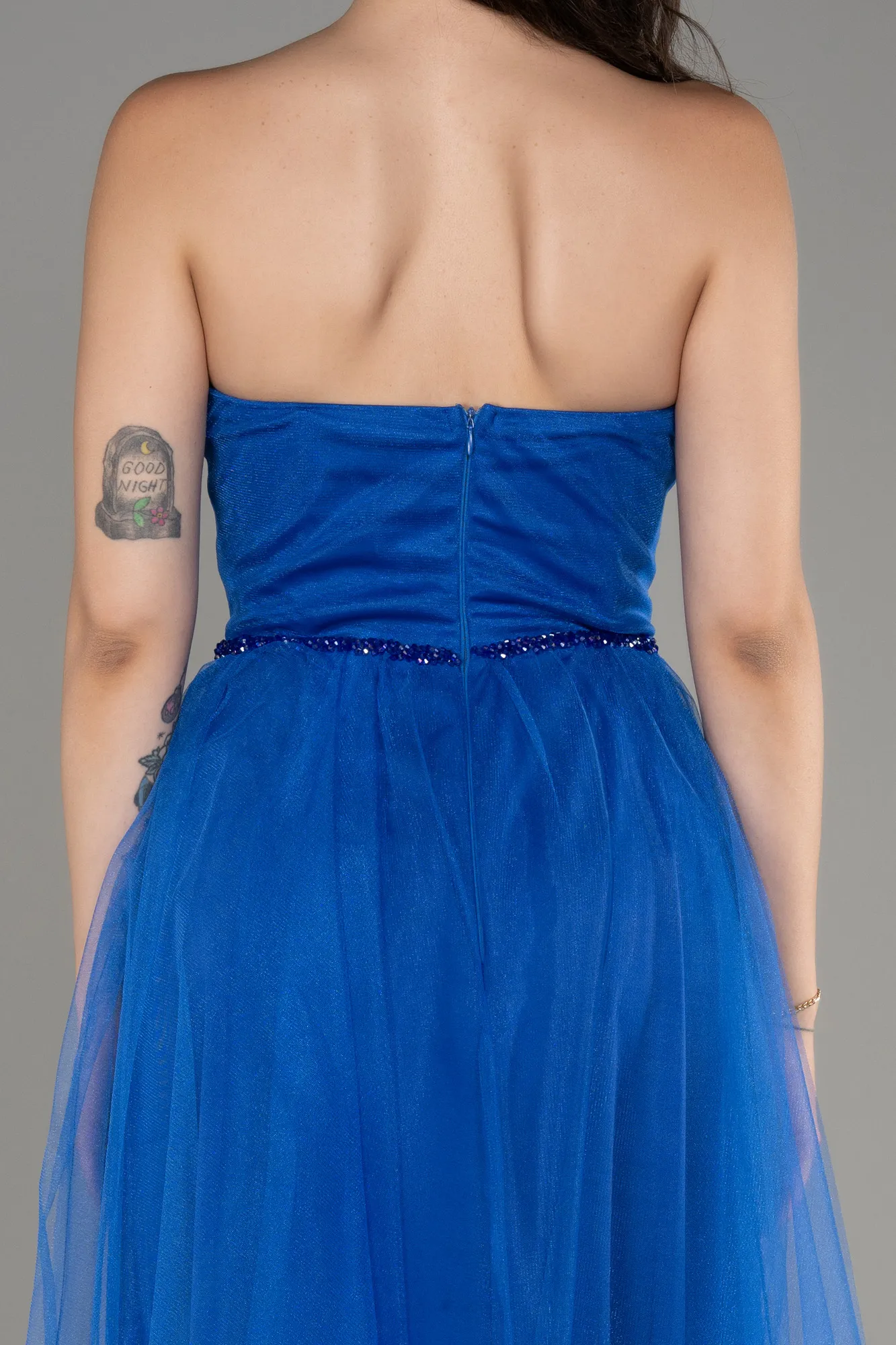 ABK2099 Blue Saxe Midi Ceremony Dress