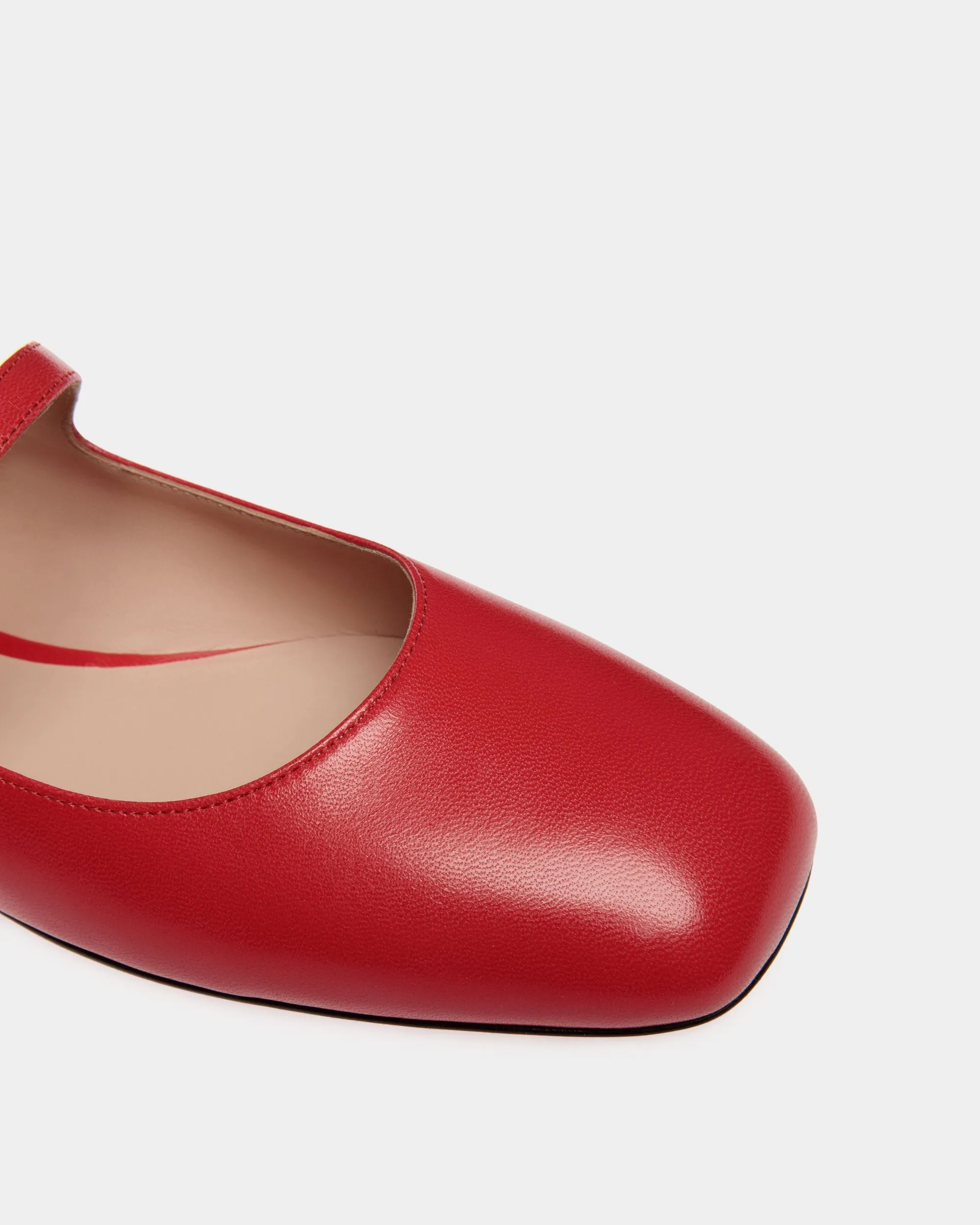 Ballyrina Candy Red Leather Flat Shoes