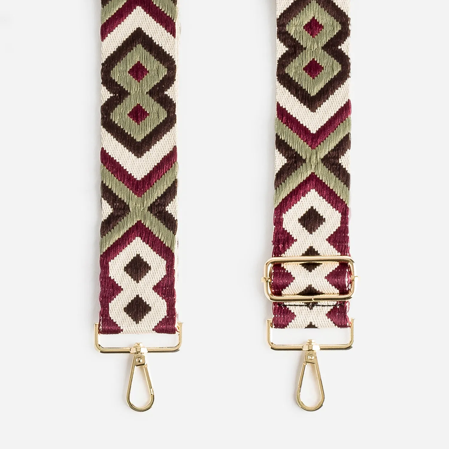 Removable ethnic patterned beige shoulder strap - Eram Accessories | ERAM