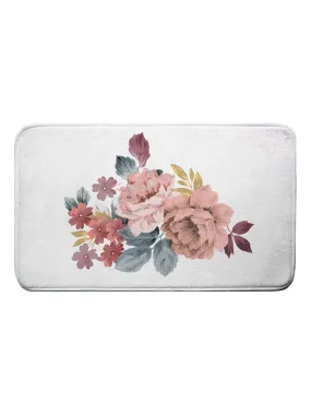 Bath Mat Flowers jayana - White