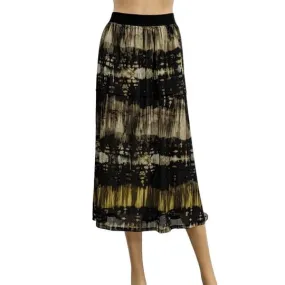 Betty Barclay Printed Khaki and Black Midi Skirt Size 42