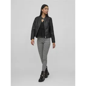 Black Faux Leather Biker Jacket with Biker Collar | 3 Suisses