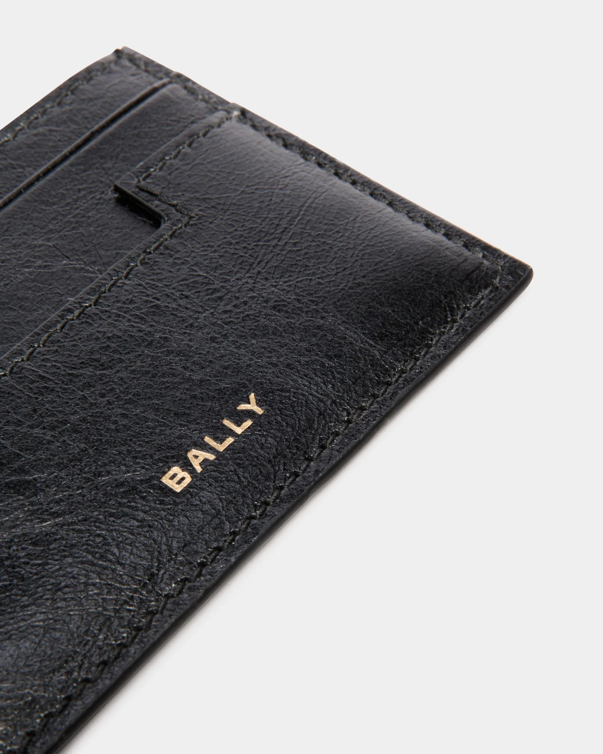 Black Leather Bally Easy Card Holder