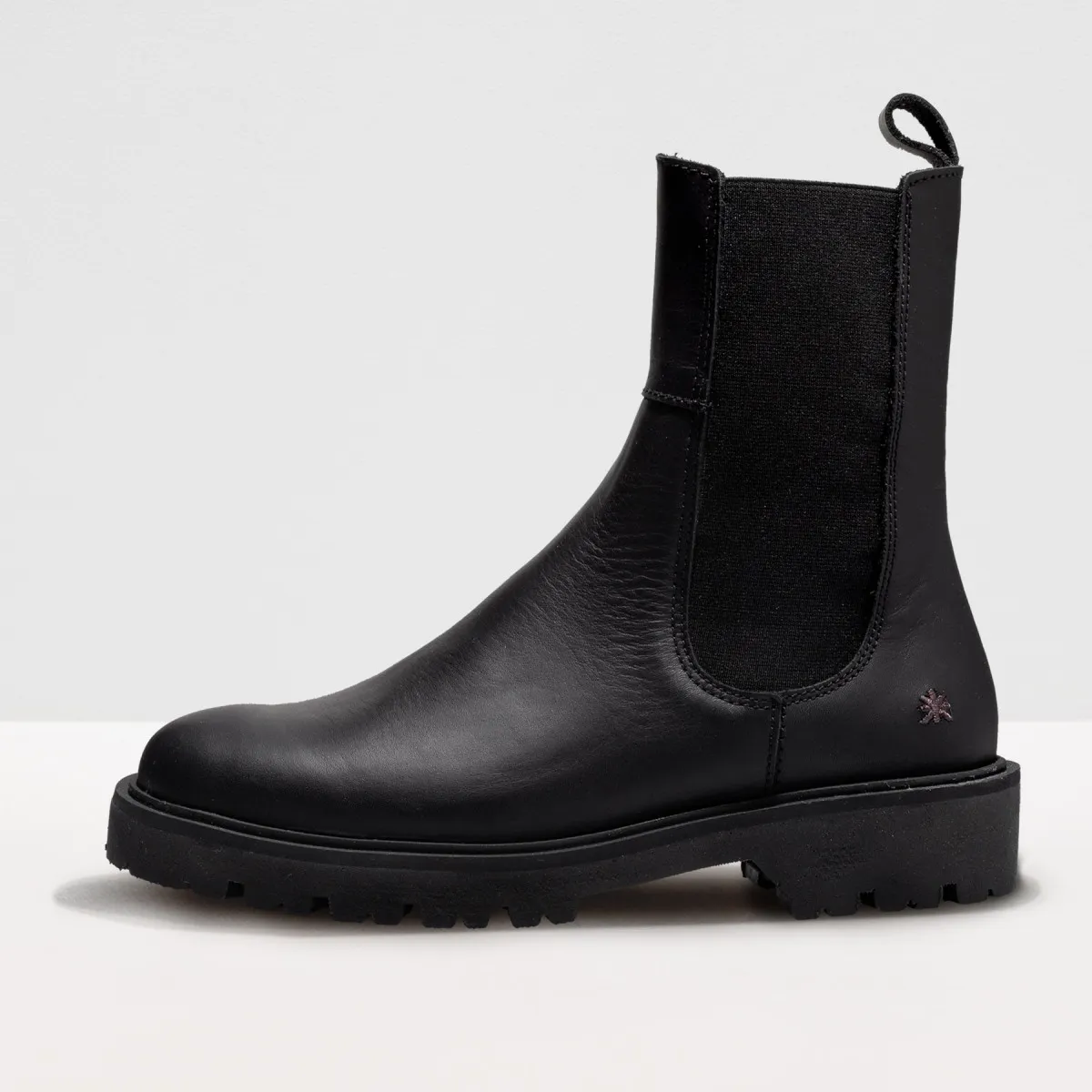 Black Leather Matte Chelsea Boots