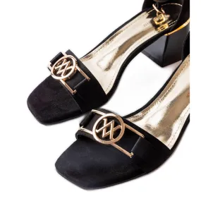 Black Sandals with Low Heel - Helmi Le Noir