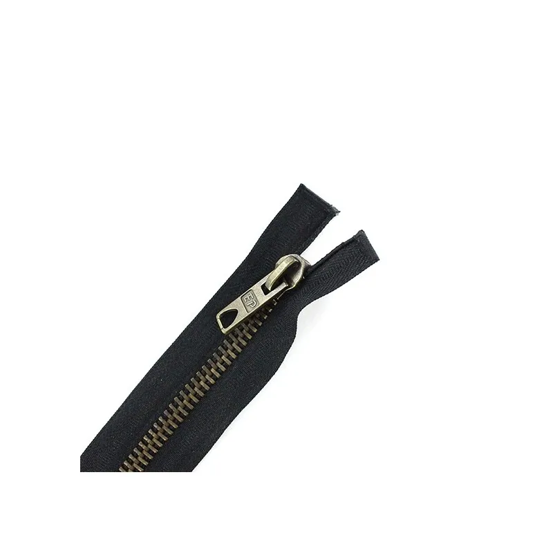 Black Separable Brass Motorcycle Zipper