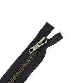 Black Separable Brass Motorcycle Zipper