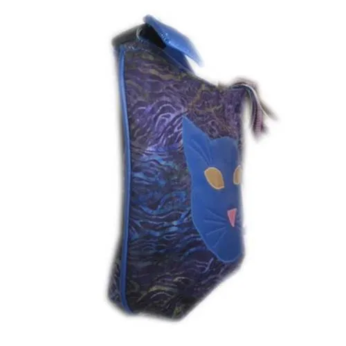 Blue cat head crossbody bag