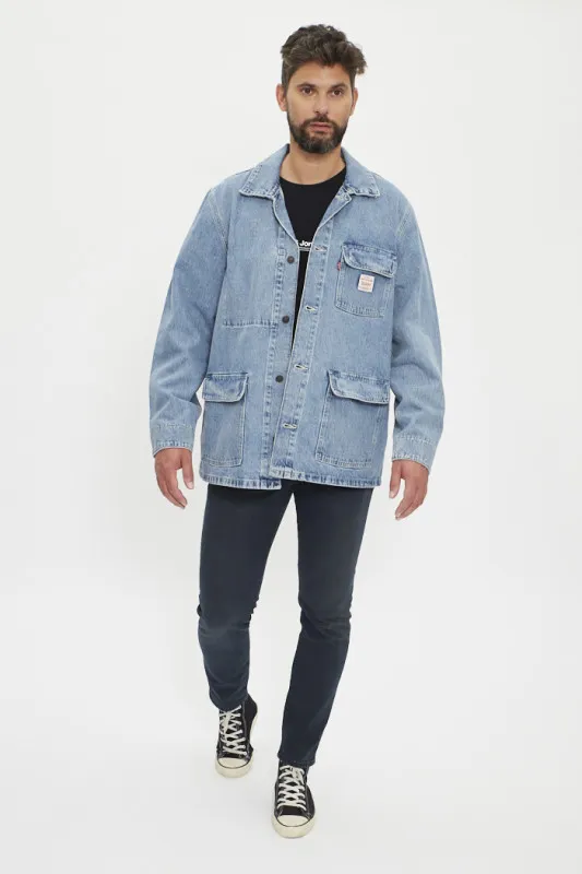 Blue denim work jacket