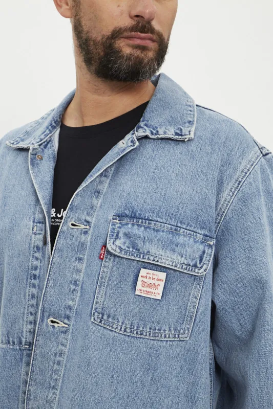 Blue denim work jacket