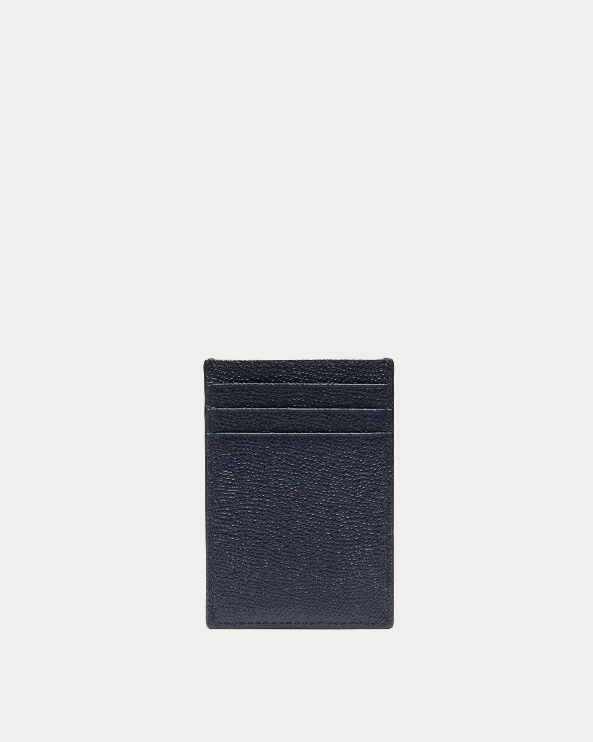 Blue Leather Flag Card Holder