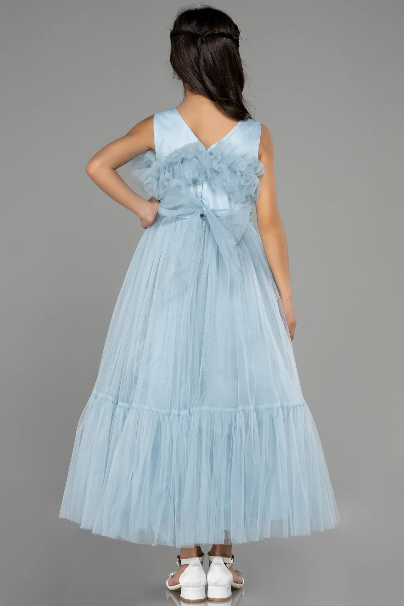 Blue Long Children's Evening Gown ABU3726