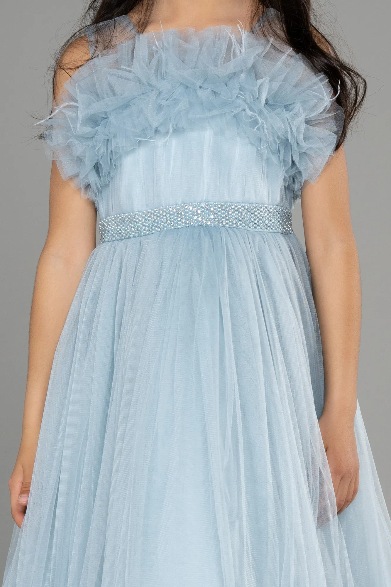 Blue Long Children's Evening Gown ABU3726