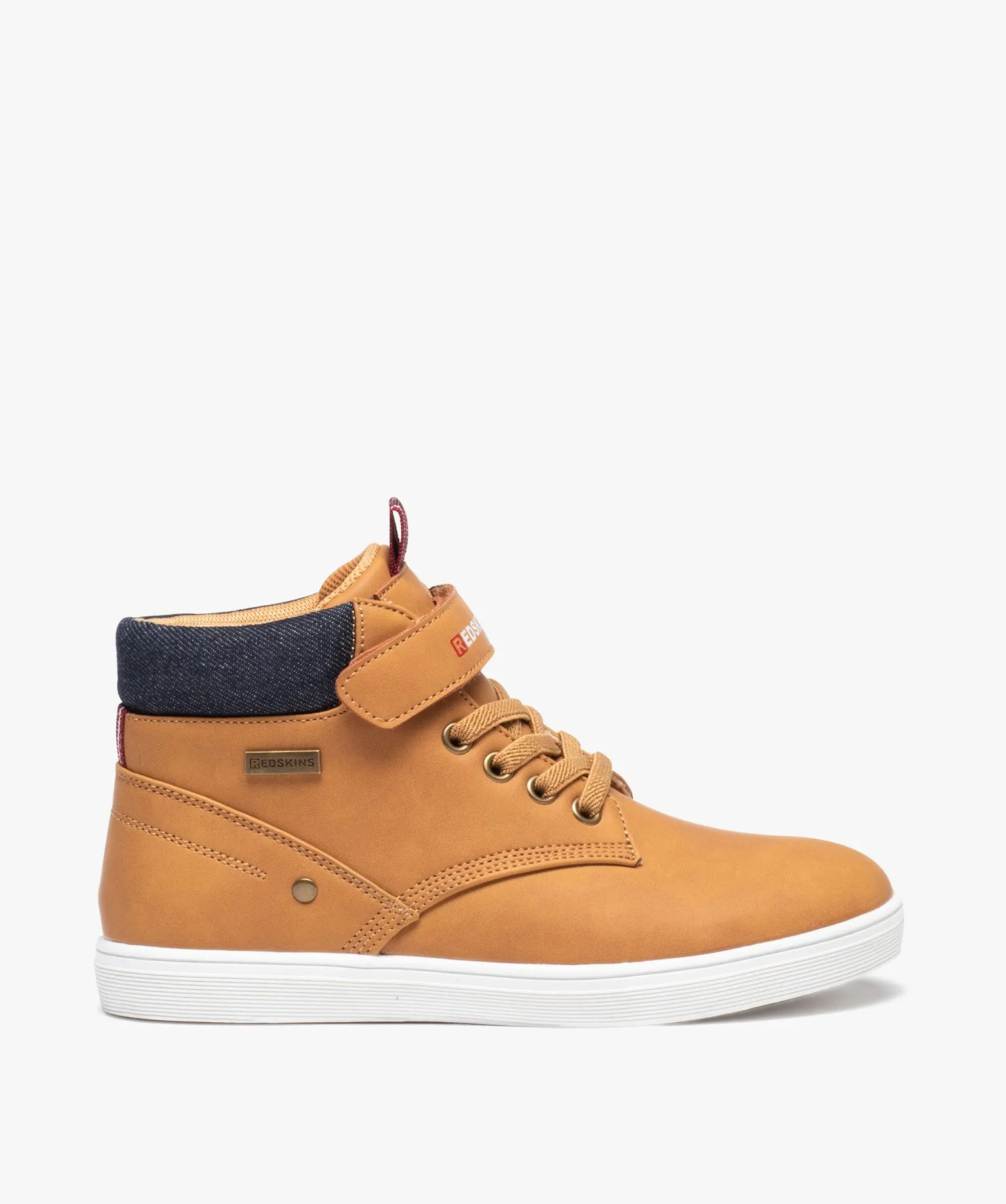 boots garcon unies a scratch avec detail en denim - redskins orange boots et bottillons