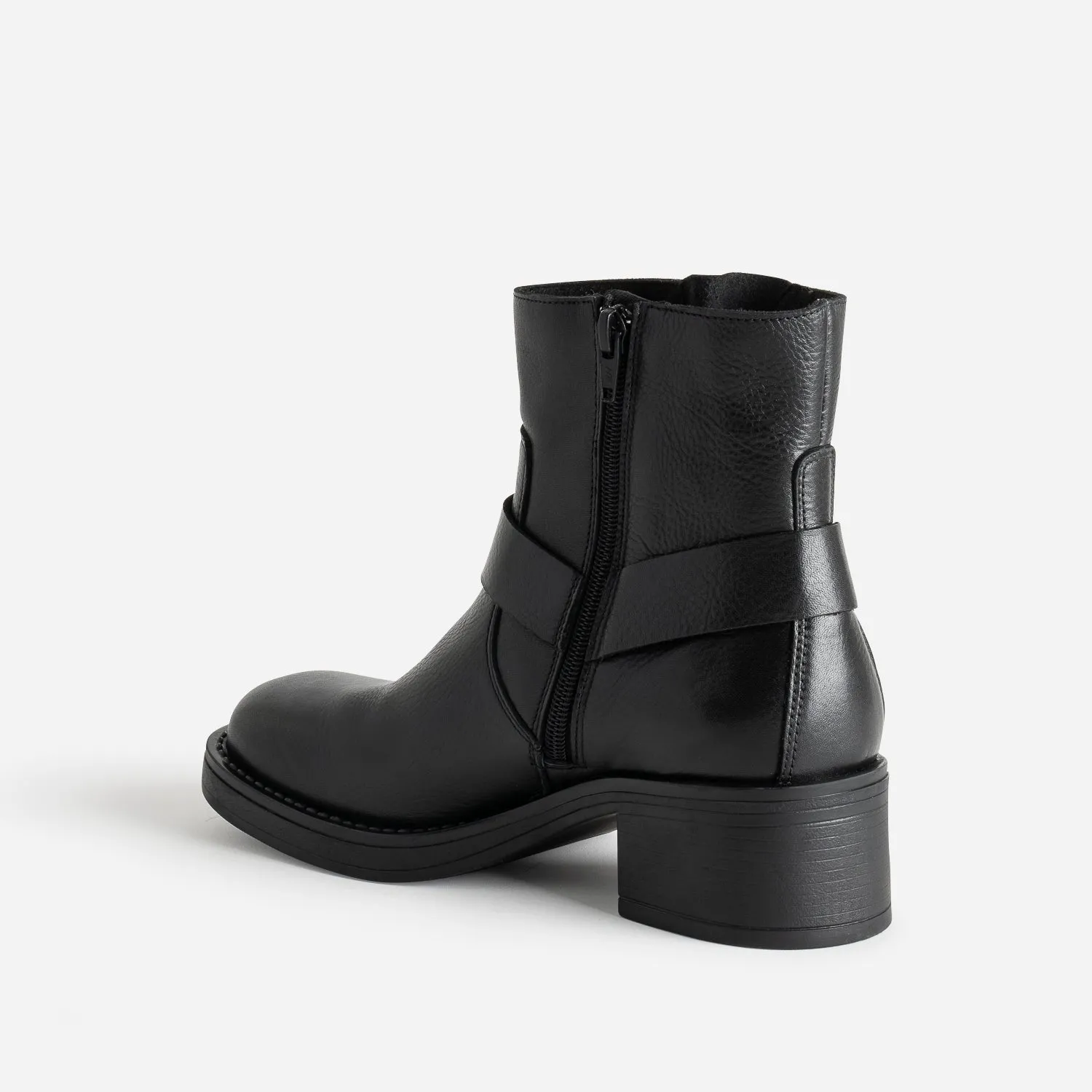 Black leather TEXTO motorcycle boots - Women's Boots / Booties | ERAM