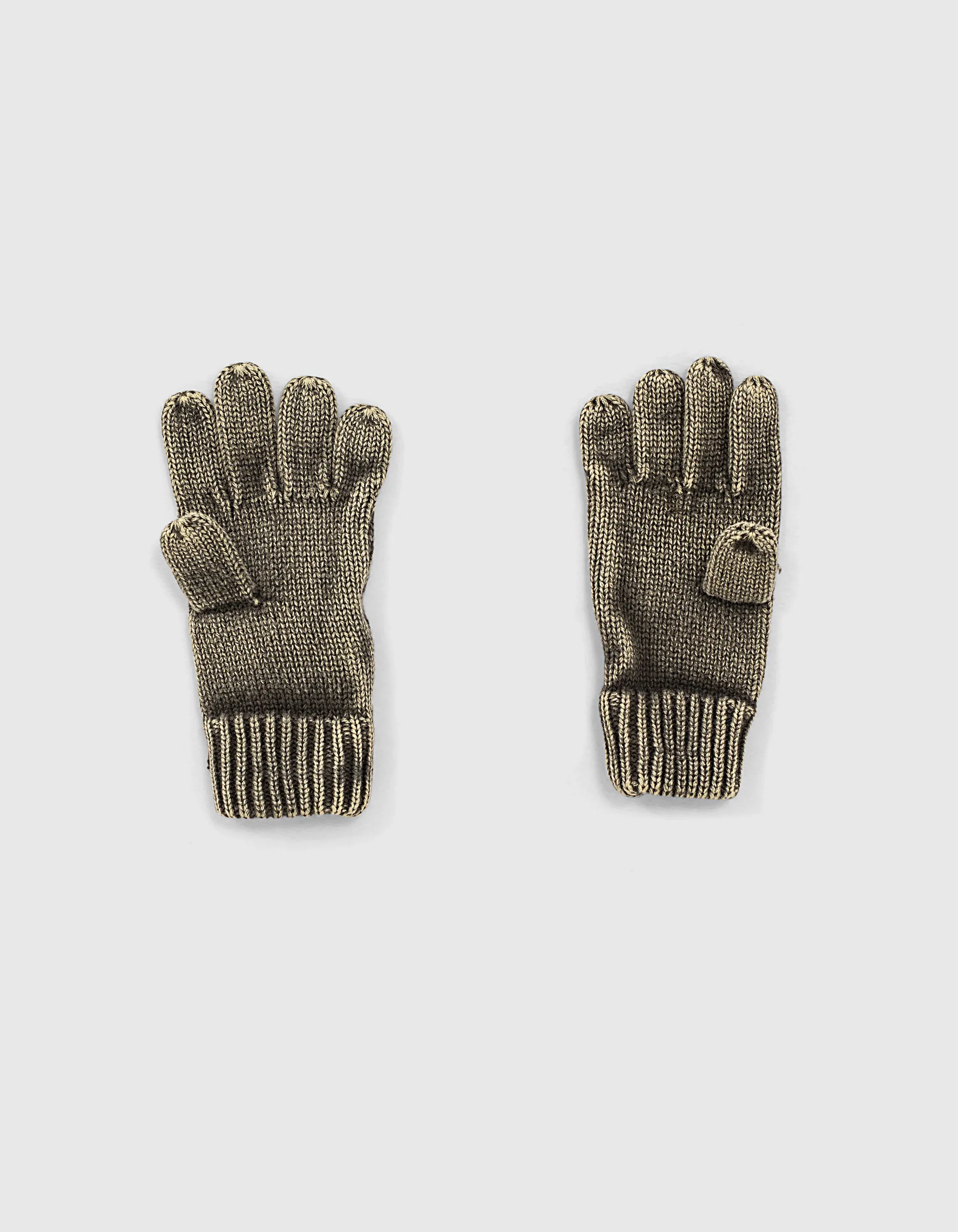 Boys' Ribbed Knit Vintage Wash Bronze Gloves