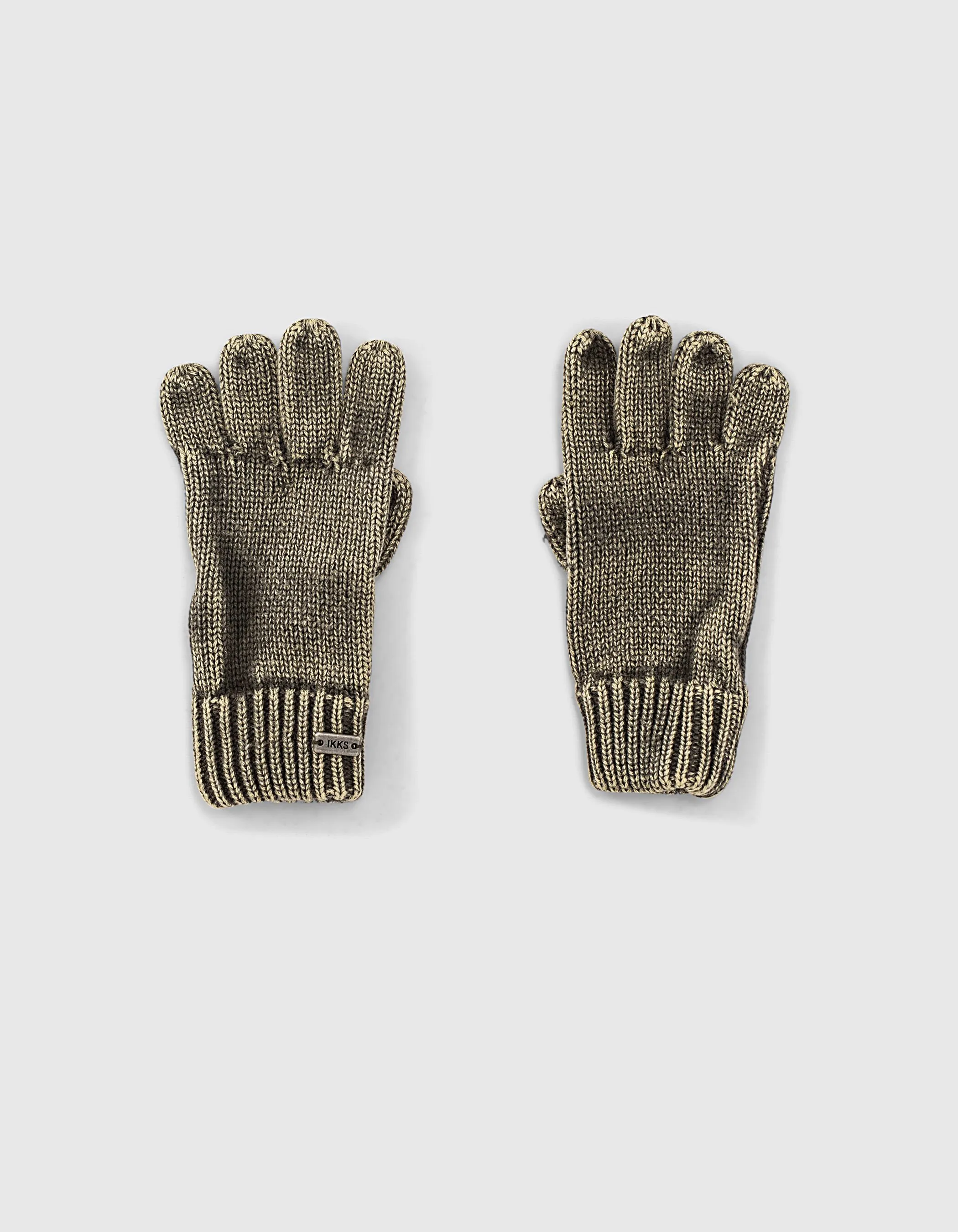 Boys' Ribbed Knit Vintage Wash Bronze Gloves