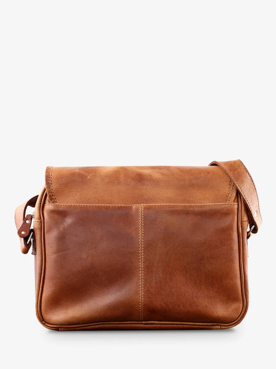 Brown Leather Shoulder Bag LeRouen - Natural