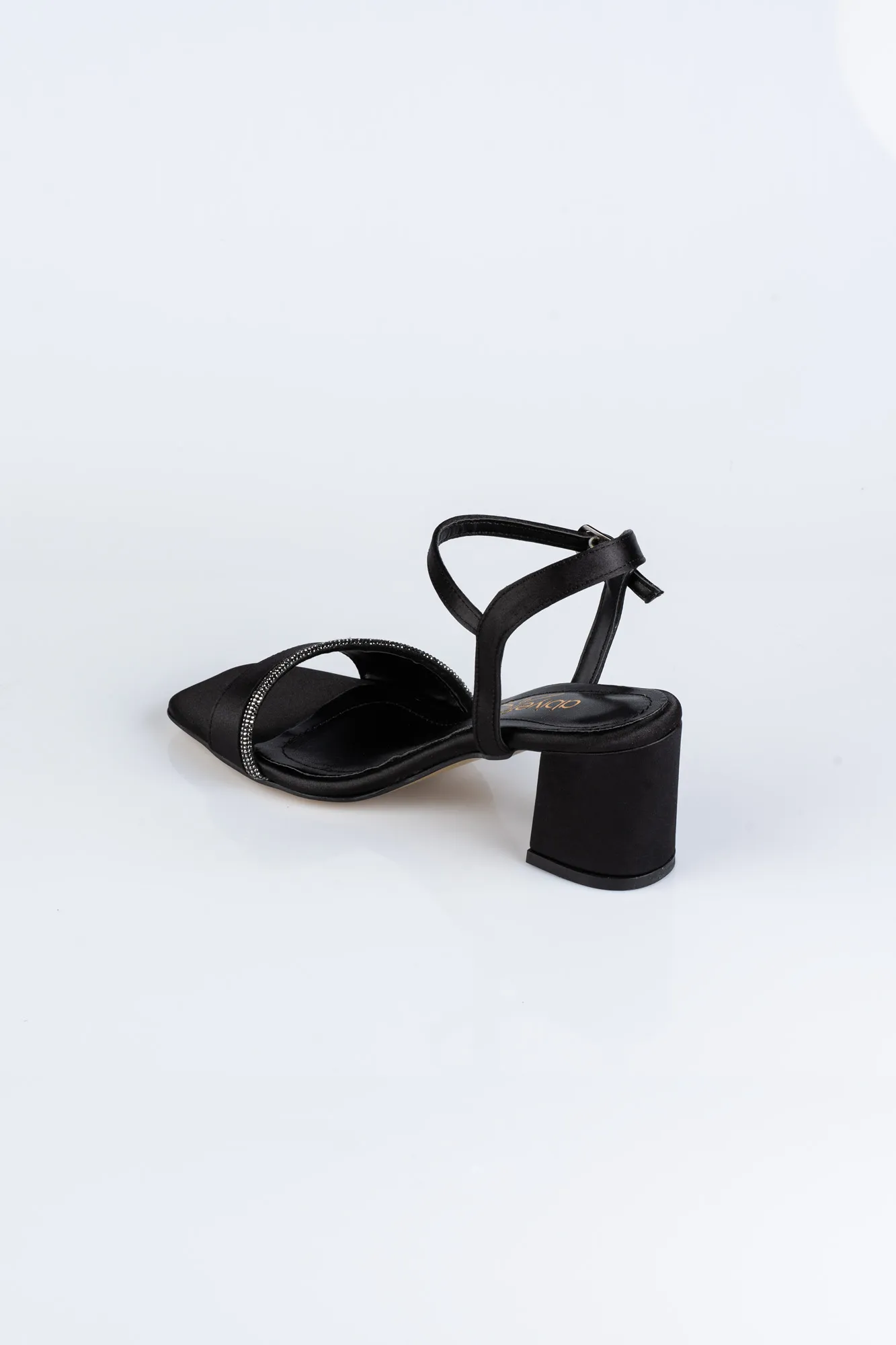 Black Satin Evening Shoes ABS1107