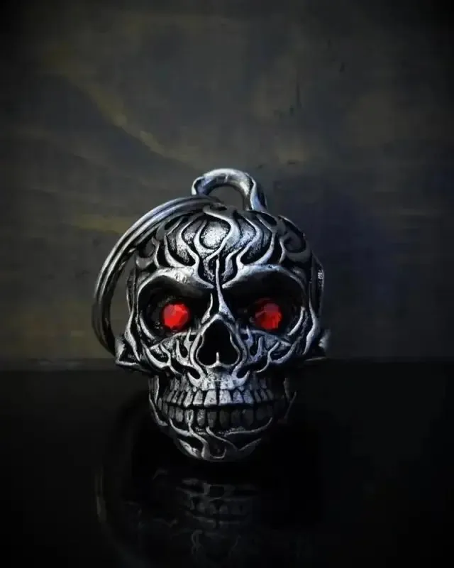 Unique Motorcycle Bell Skull Diamond Flame