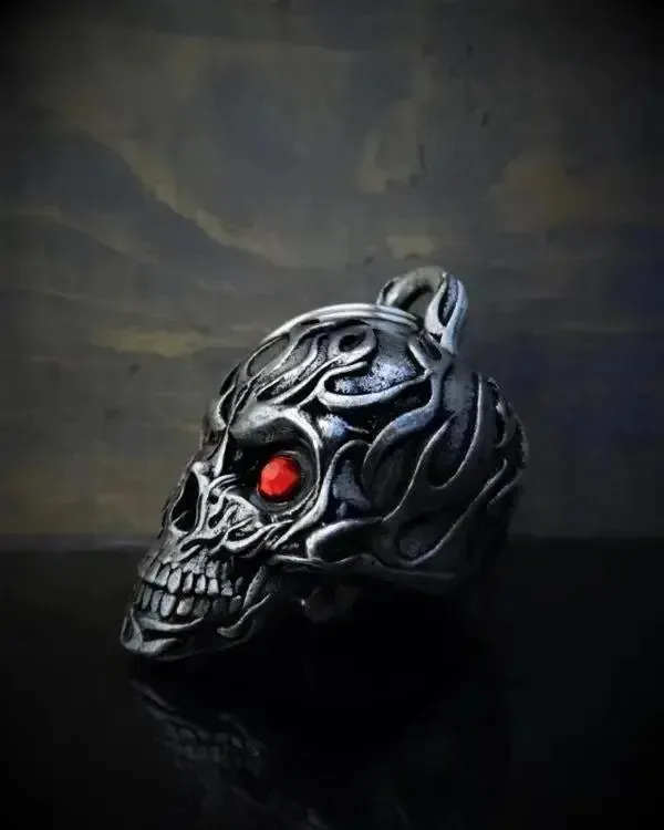 Unique Motorcycle Bell Skull Diamond Flame