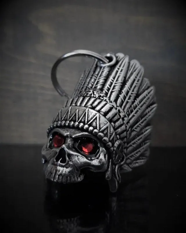 Unique Motorcycle Bell Indian Skull + Diamond