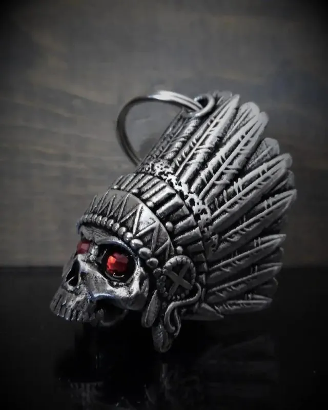 Unique Motorcycle Bell Indian Skull + Diamond