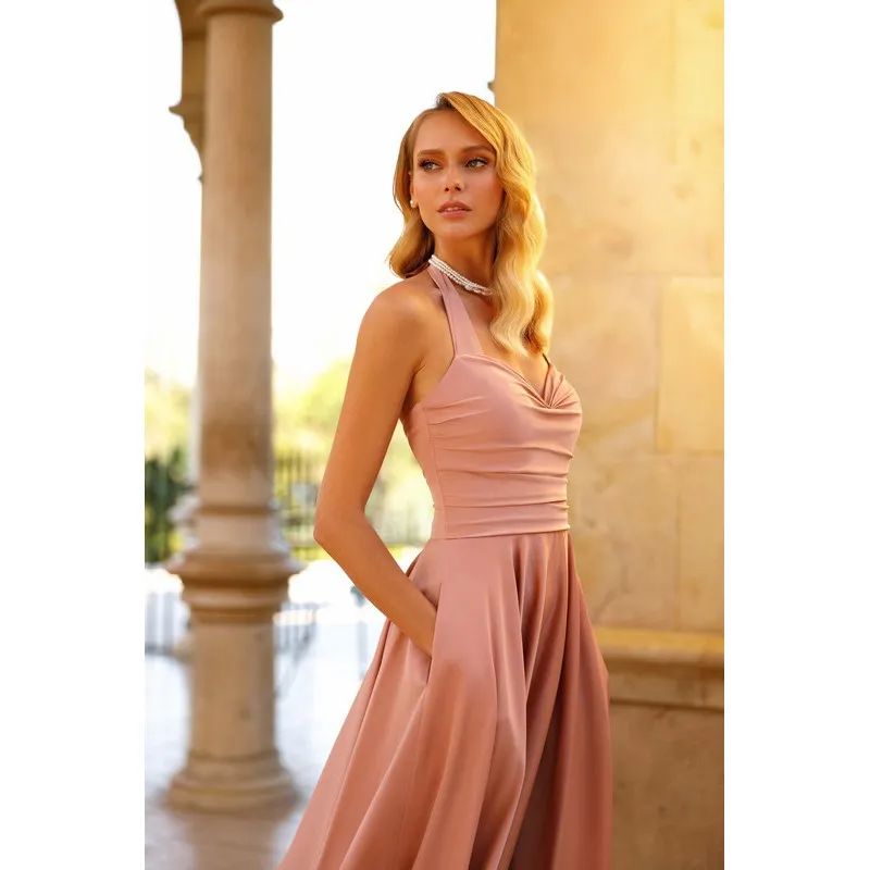 Cocktail satin midi dress by Creatif Paris - RO671s