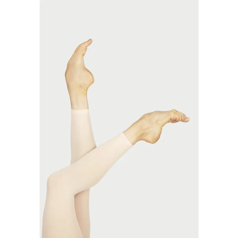 Wear Moi ballet tights without feet, footless tights for ballet.