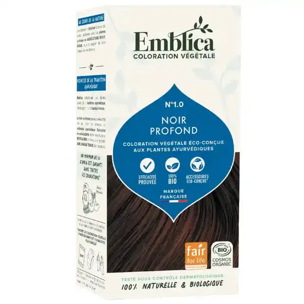 Deep Black Plant-Based Hair Dye N°1.0 - Emblica