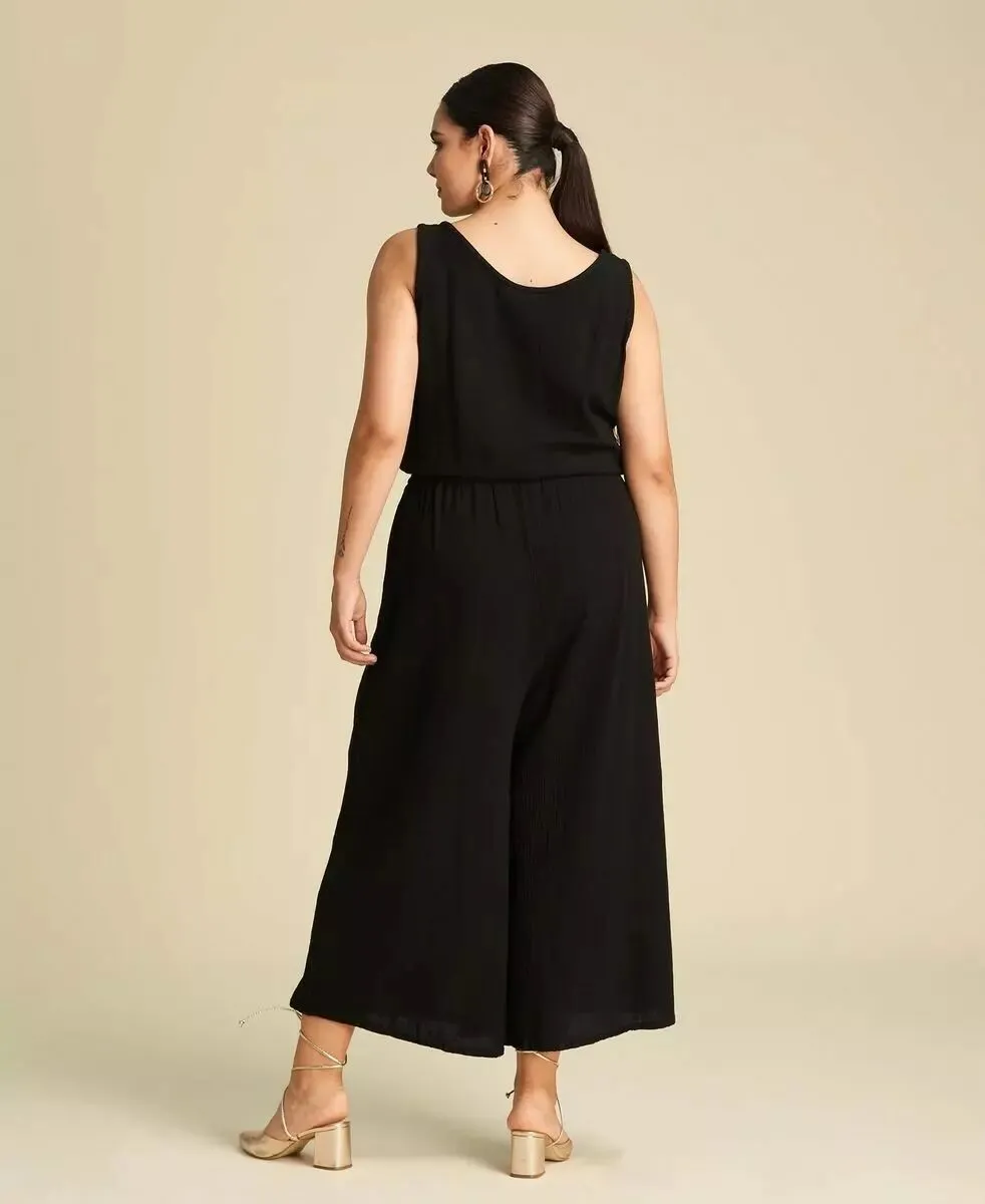 Black cotton Ahuma wrap dress.