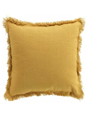 Yellow Fringed Removable Cushion