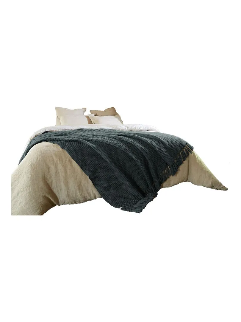 Gabin Beige Fringed Bedspread