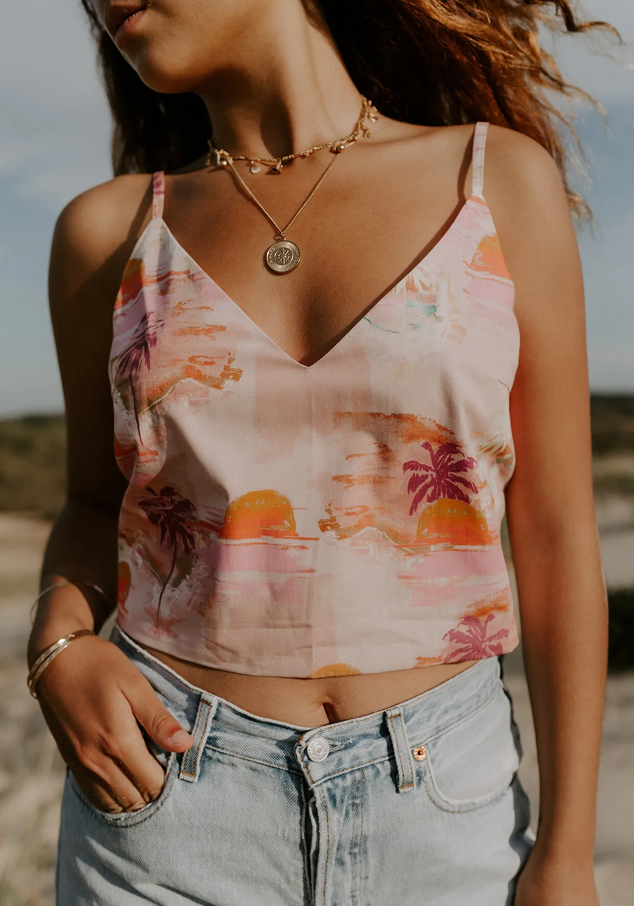 CROP TOP SUNN ROSE - OH LES JOLIS | Marque française de vêtements et accessoires en coton biologique.