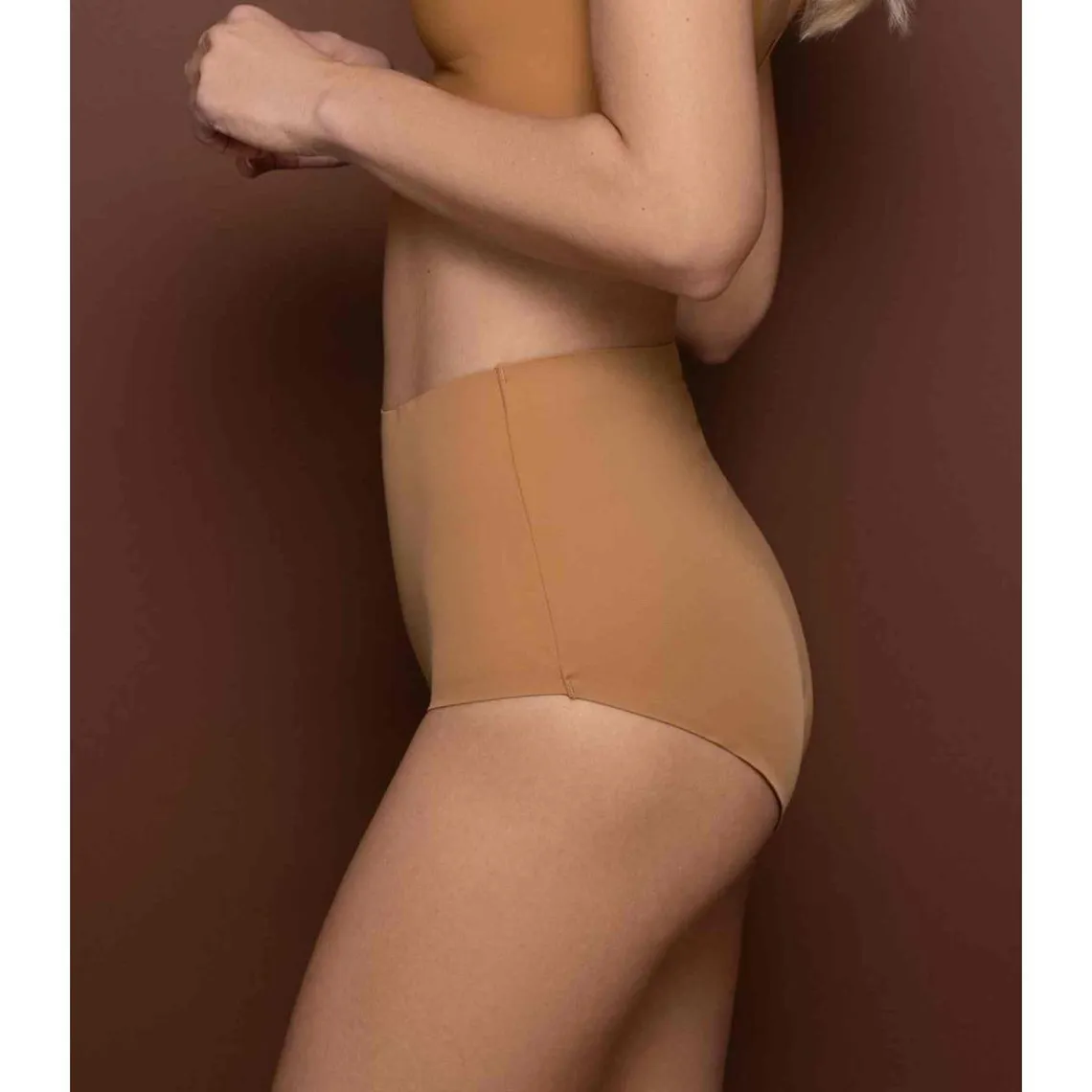 Invisible Brown Midi Waist Culotte - Bye Bra | 3 Suisses