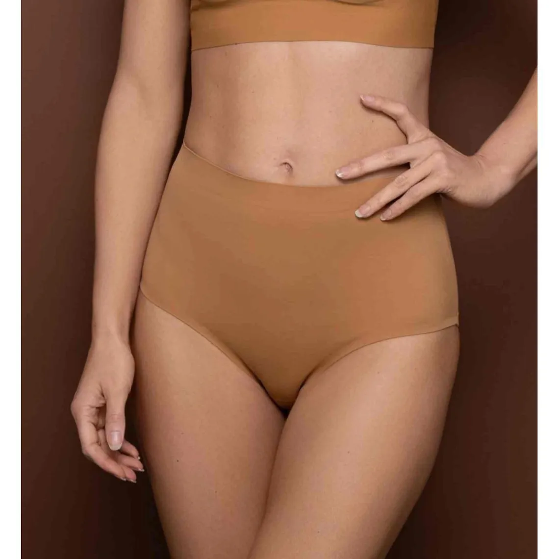 Invisible Brown Midi Waist Culotte - Bye Bra | 3 Suisses