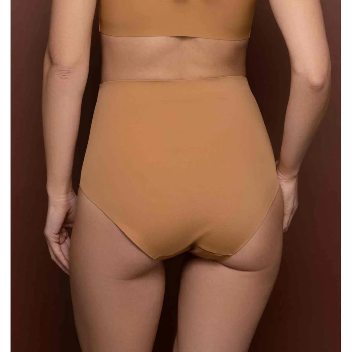 Invisible Brown Midi Waist Culotte - Bye Bra | 3 Suisses