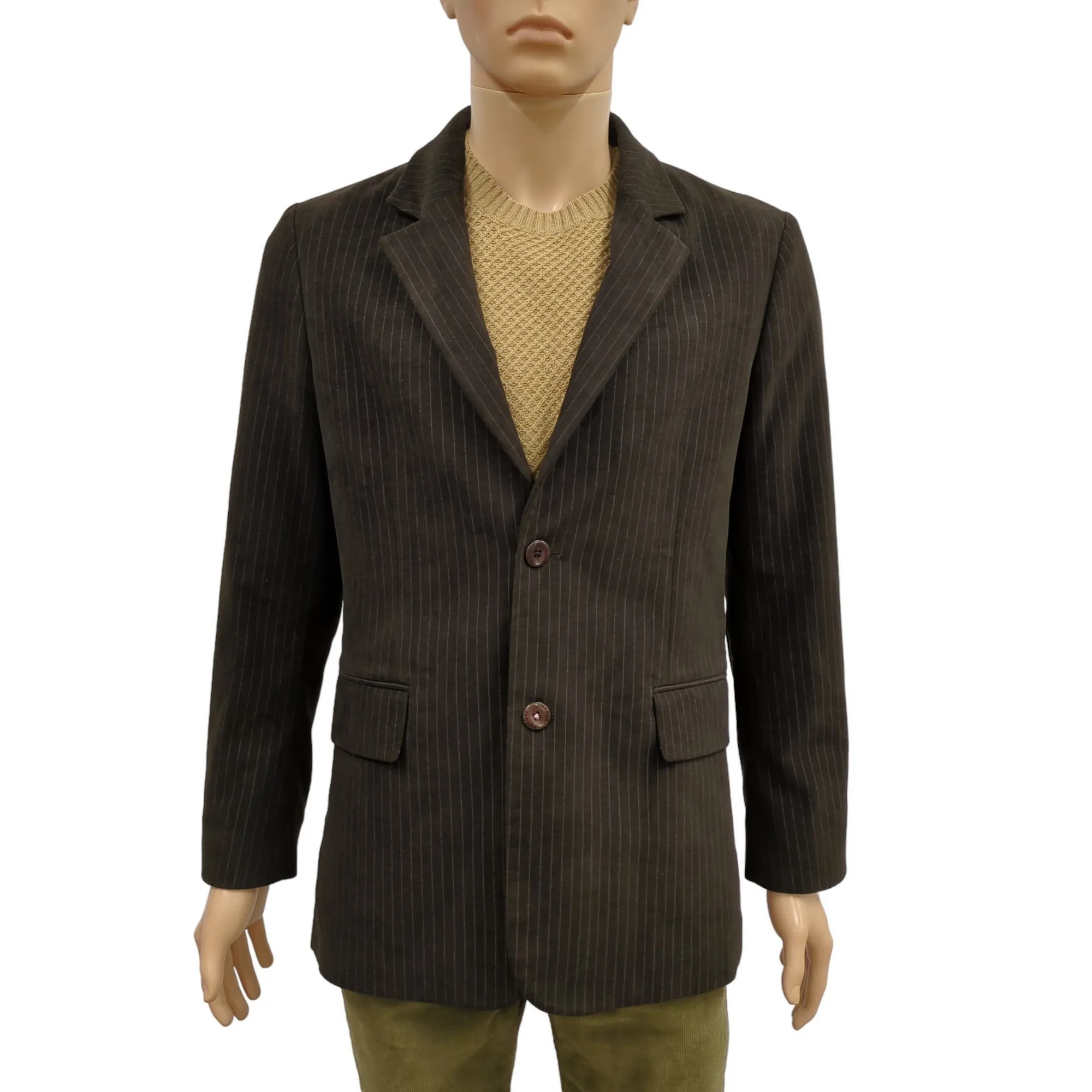 Eden Park Brown Striped T S Blazer Suit Jacket