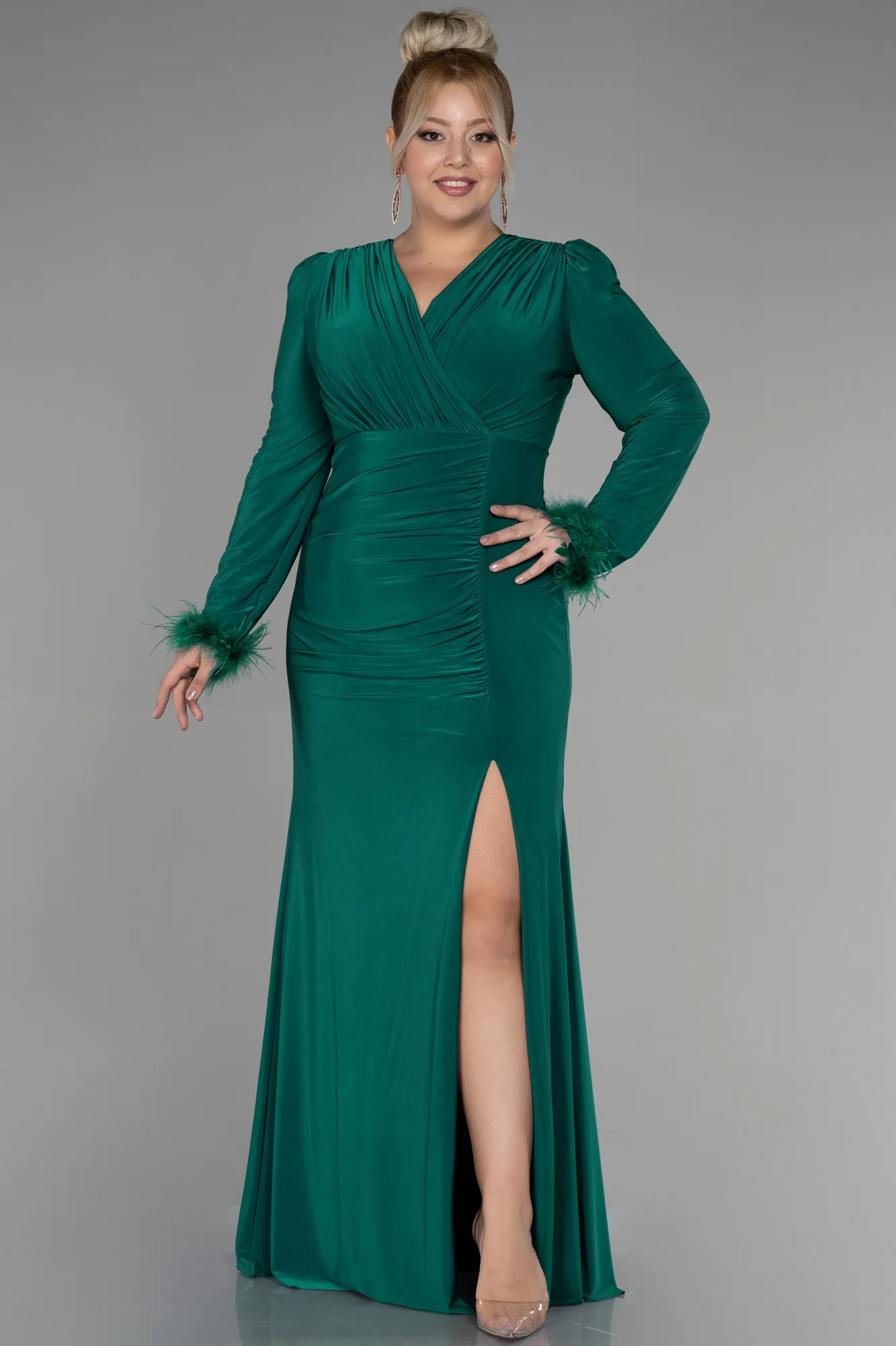 Emerald Long Plus Size Evening Gown ABU2832