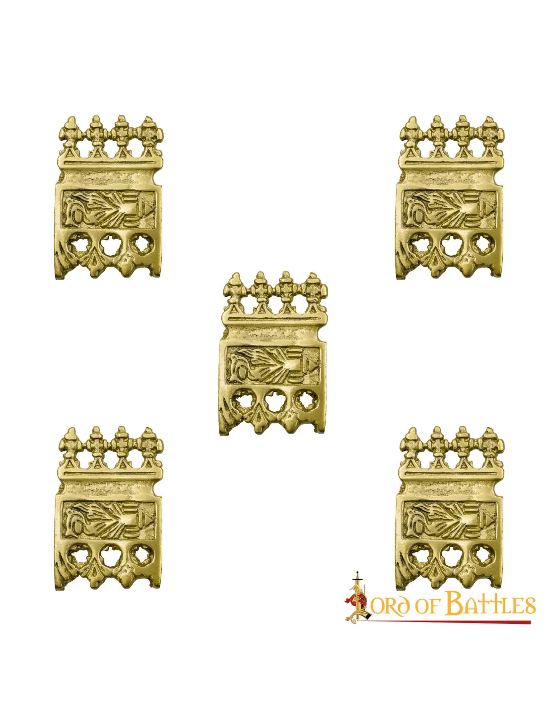 Viking and Medieval Brass Plated Belt Ornaments Set of 5 ⚔️