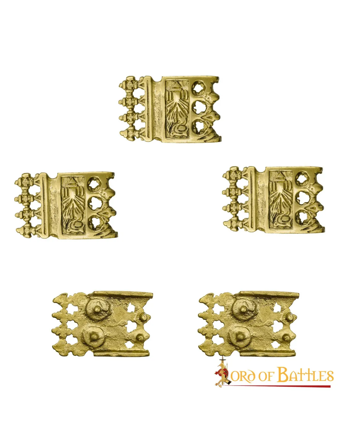 Viking and Medieval Brass Plated Belt Ornaments Set of 5 ⚔️