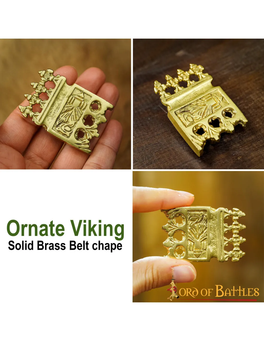 Viking and Medieval Brass Plated Belt Ornaments Set of 5 ⚔️