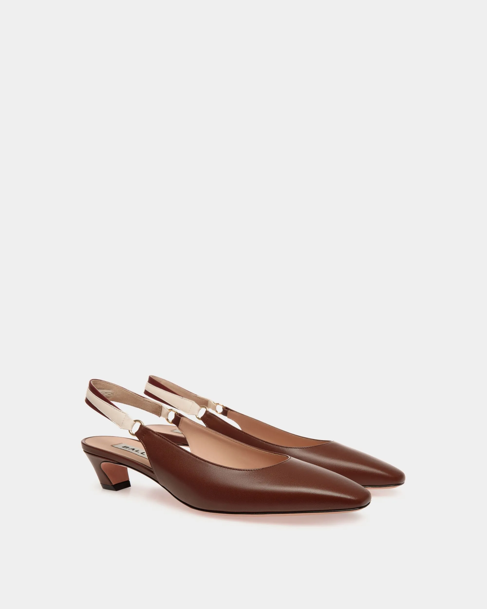 Brown Leather Sylt Slingback Pumps