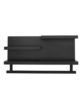 Black Wooden Wall Shelf - Black