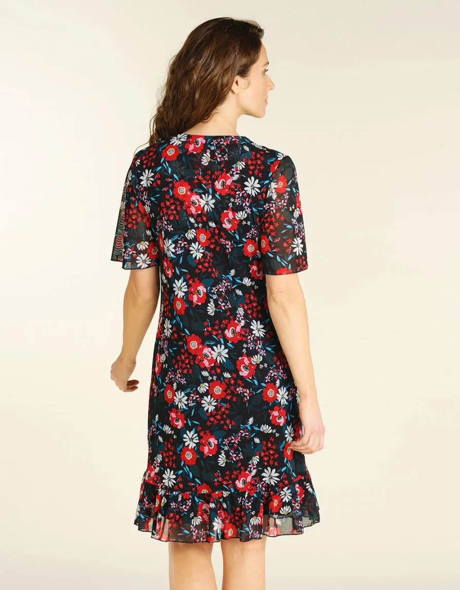 Floral Mesh Dress - Dresses & Skirts