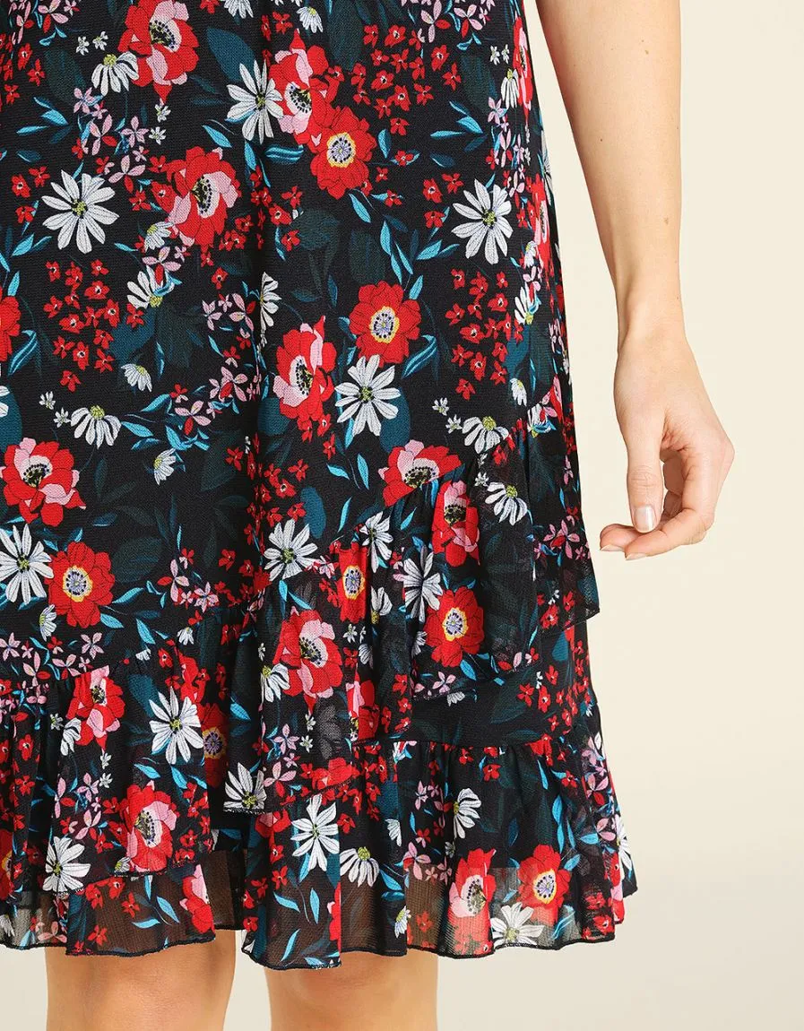 Floral Mesh Dress - Dresses & Skirts