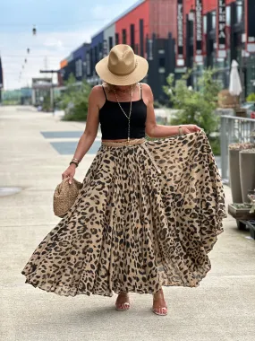 Flowy Leopard Print Skirt ✓