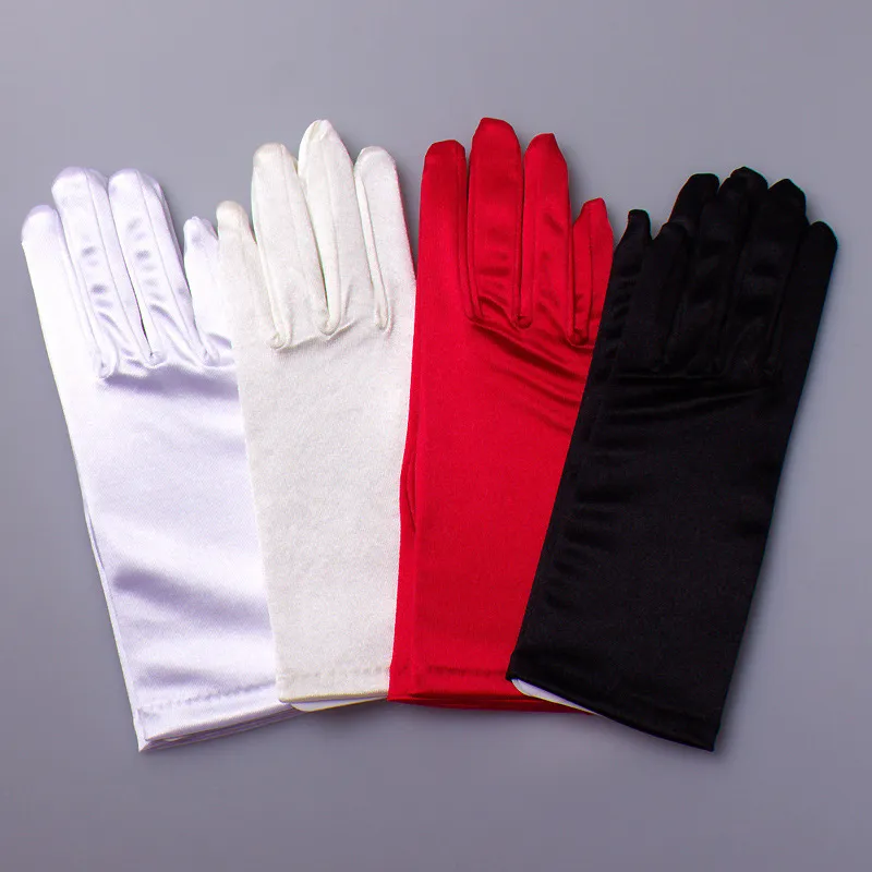 Gants De Mariage Court Doigt Pour Femmes Poignets Ivory Poignets En Satin Simple Gant De Mariée Luva De Noiva Accessoire Du 2,77