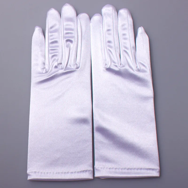 Gants De Mariage Court Doigt Pour Femmes Poignets Ivory Poignets En Satin Simple Gant De Mariée Luva De Noiva Accessoire Du 2,77